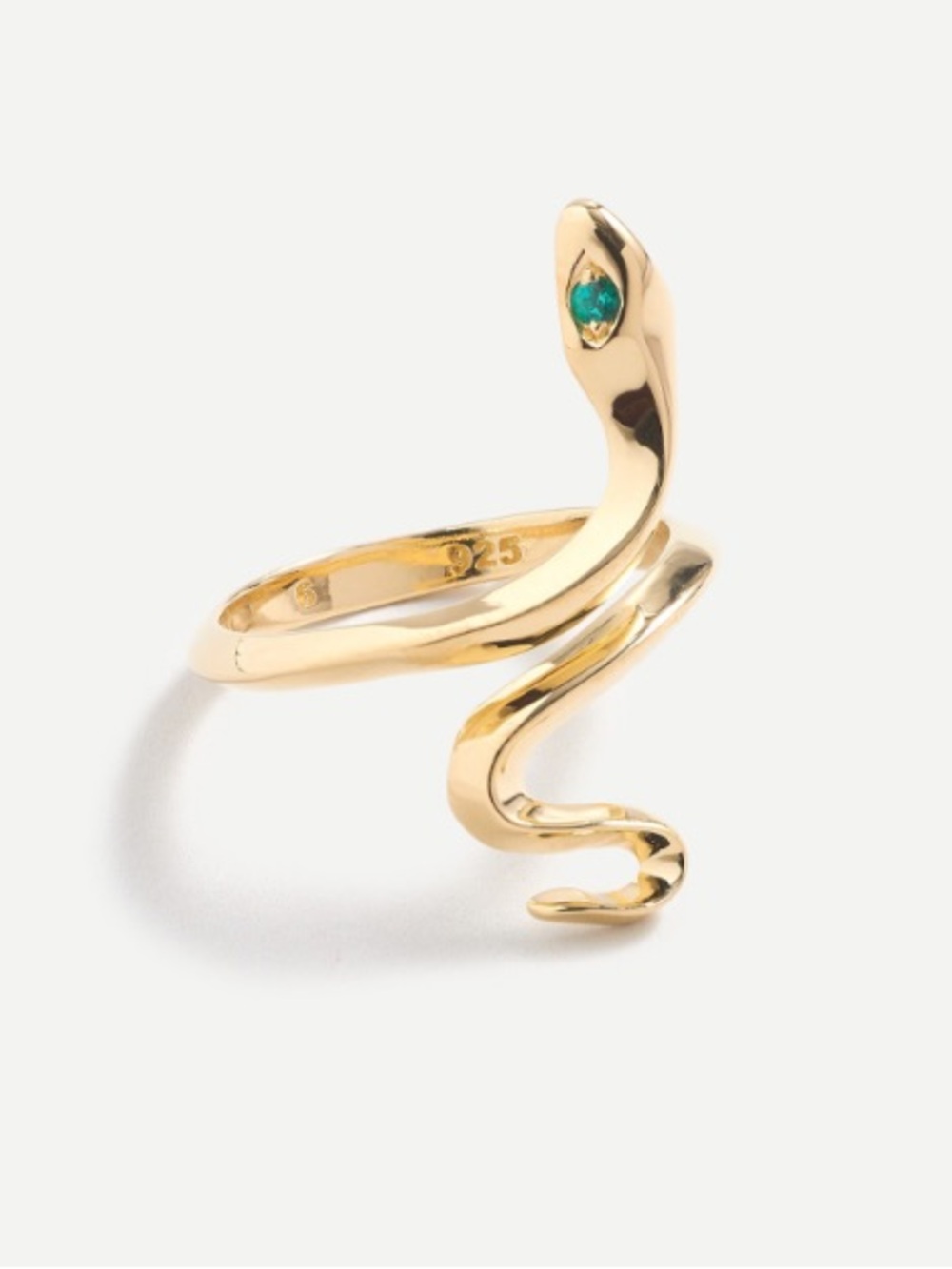 Demi-fine 14k gold-plated serpent ring